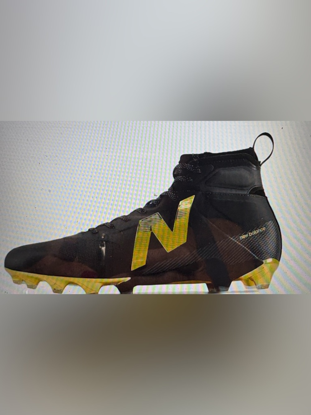 NWT New Balance 'First Edition Fortress football cleats Black Gold; Sz: 14 W